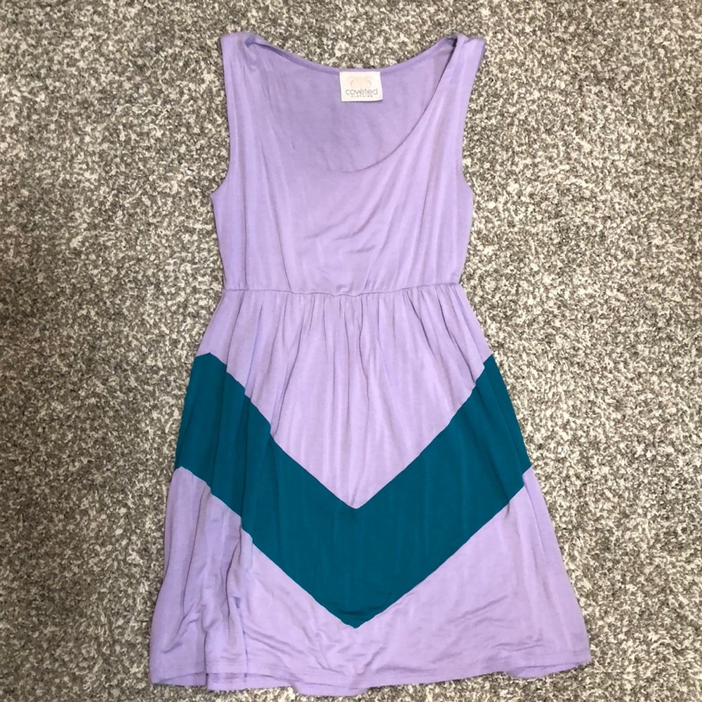 casual purple and teal dress